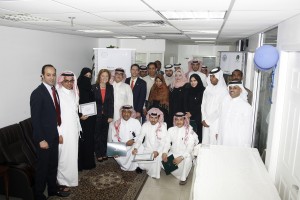 My Saudi Cancer Foundation Hosts, Journalists and U.S. Consulate Diplomats at Roundtable on Changing Trends in News Media.  Anne Doyle standing next to: Dr. Abdulaziz Al-Turki, Foundation Founder & Chair, U.S. Consult General Joey Hood.